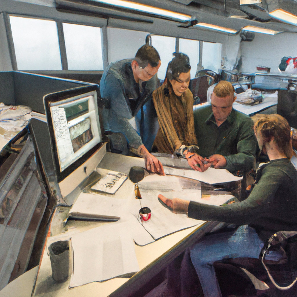 Team of editors and reporters collaborating in our Toronto newsroom
